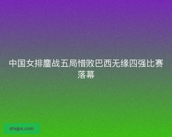 中国女排鏖战五局惜败巴西无缘四强比赛落幕